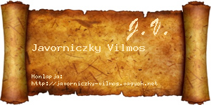Javorniczky Vilmos névjegykártya