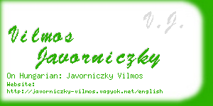 vilmos javorniczky business card